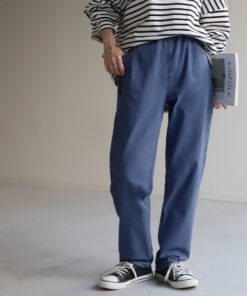 HUG.U(ハグユー)の「<選べるM~3Lサイズ・2丈> 激楽テーパードデニムパンツ(デニムパンツ・レディース・インディゴブルー/ライトインディゴブルー/ブルー・3L(トール丈)/2L(トール丈)/M(トール丈)/L(トール丈)/2L(レギュラー丈)/M(レギュラー丈)/L(レギュラー丈)/3L(レギュラー丈))」の7枚目の写真