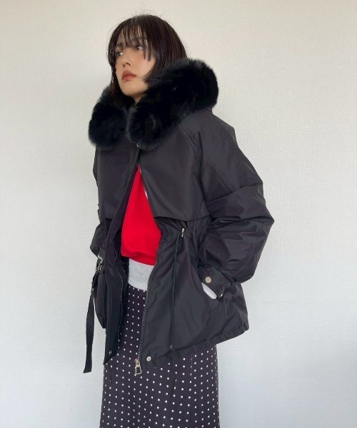 AMAIL（アマイル）の「Snowline Coat（ダウンジャケット/コート・レディース・ブラック/ベージュ・FREE）」の8枚目の写真