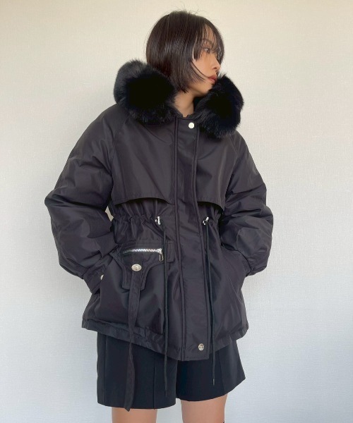 AMAIL（アマイル）の「Snowline Coat（ダウンジャケット/コート・レディース・ブラック/ベージュ・FREE）」の5枚目の写真