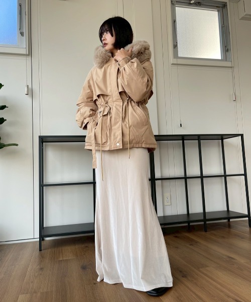 AMAIL（アマイル）の「Snowline Coat（ダウンジャケット/コート・レディース・ブラック/ベージュ・FREE）」の16枚目の写真