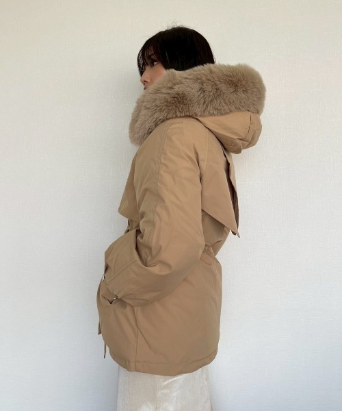 AMAIL（アマイル）の「Snowline Coat（ダウンジャケット/コート・レディース・ブラック/ベージュ・FREE）」の11枚目の写真