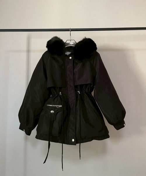 AMAIL（アマイル）の「Snowline Coat（ダウンジャケット/コート・レディース・ブラック/ベージュ・FREE）」の18枚目の写真