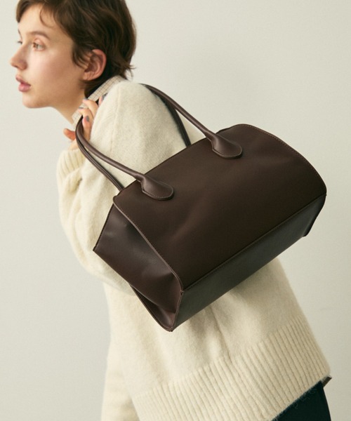 full/fill.(フルフィル)の「faux leather boston bag / フェイクレザーボストンバッグ(ボストンバッグ・レディース・ブラウン/ブラック・FREE)」の2枚目の写真