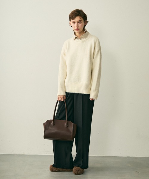 full/fill.(フルフィル)の「faux leather boston bag / フェイクレザーボストンバッグ(ボストンバッグ・レディース・ブラウン/ブラック・FREE)」の12枚目の写真