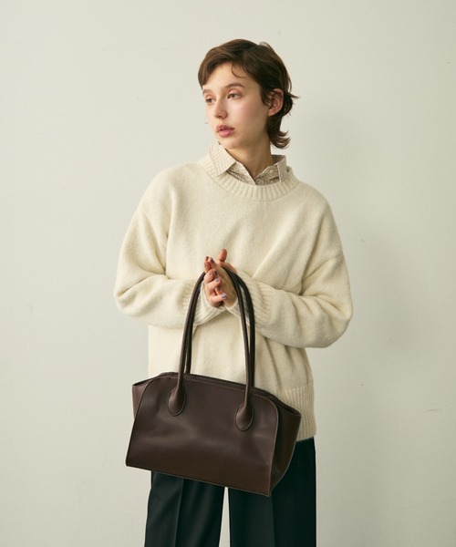 full/fill.(フルフィル)の「faux leather boston bag / フェイクレザーボストンバッグ(ボストンバッグ・レディース・ブラウン/ブラック・FREE)」の4枚目の写真