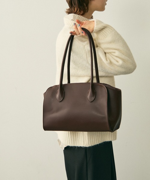 full/fill.(フルフィル)の「faux leather boston bag / フェイクレザーボストンバッグ(ボストンバッグ・レディース・ブラウン/ブラック・FREE)」の10枚目の写真