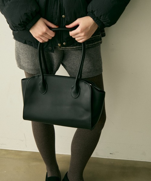 full/fill.(フルフィル)の「faux leather boston bag / フェイクレザーボストンバッグ(ボストンバッグ・レディース・ブラウン/ブラック・FREE)」の20枚目の写真