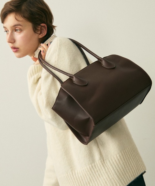 full/fill.(フルフィル)の「faux leather boston bag / フェイクレザーボストンバッグ(ボストンバッグ・レディース・ブラウン/ブラック・FREE)」の11枚目の写真