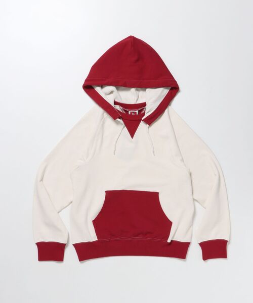 BEN DAVIS/WHITE LABEL(ベンデイビス ホワイトラベル)の「【BEN DAVIS(ベンデイビス)】70’S FIT AFTER HOODIE / ビッグシルエット プルオーバー フーディ 裏毛 ワッフル 短丈(パーカー・メンズ・オフホワイト/グレー/レッド/ブラック・X-LARGE/LARGE/MEDIUM)」の4枚目の写真
