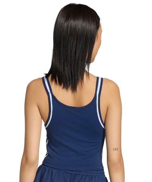 adidas（アディダス）の「adidas SUMMER GLOW VINTAGE INSPIRED SLIM TANK TOP / アディダス サマーグロー ビンテージ インスパイアード スリム タンク（タンクトップ・レディース・ネイビー・M/L/S）」の7枚目の写真