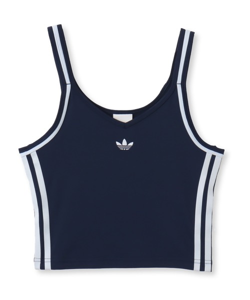 adidas（アディダス）の「adidas SUMMER GLOW VINTAGE INSPIRED SLIM TANK TOP / アディダス サマーグロー ビンテージ インスパイアード スリム タンク（タンクトップ・レディース・ネイビー・M/L/S）」の5枚目の写真