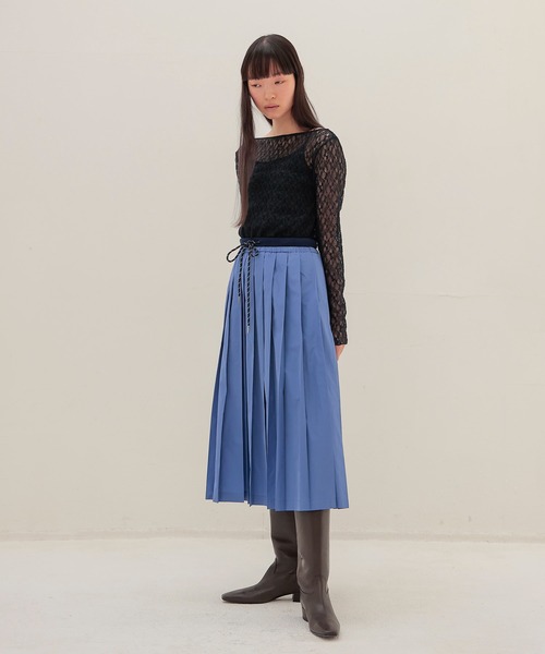 DRESSLAVE（ドレスレイブ）の「shrink stretch 2way pullover(シュリンクストレッチ2ウェイプルオーバー)（Tシャツ/カットソー・レディース・ホワイト/ネイビー・38）」の9枚目の写真
