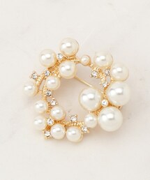 grove（グローブ）の「ラウンドパール調ブローチ（ブローチ/コサージュ）」