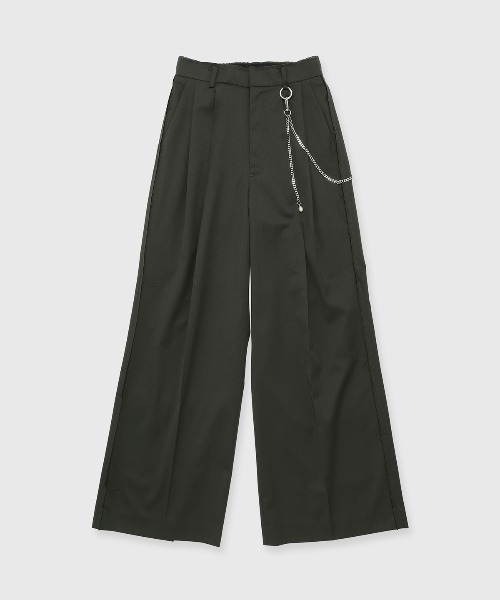 JOSE MOON（ジョゼムーン）の「CHAIN TACK PANTS/チェーンタックパンツ（スラックス・レディース・カーキ・38/36）」の3枚目の写真