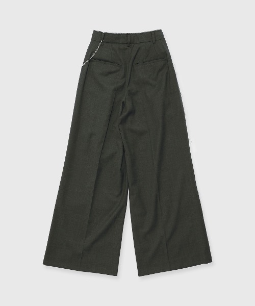 JOSE MOON（ジョゼムーン）の「CHAIN TACK PANTS/チェーンタックパンツ（スラックス・レディース・カーキ・38/36）」の4枚目の写真