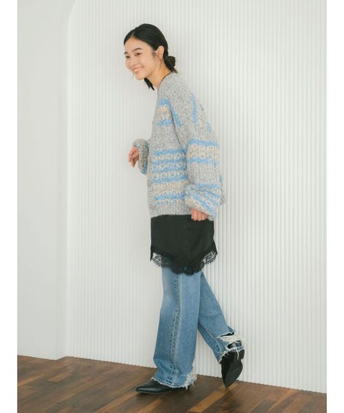 Ungrid（アングリッド）の「ローゲージラメニットカーディガン（カーディガン/ボレロ・レディース・ブルー/オレンジ/ブラウン・FREE）」の17枚目の写真