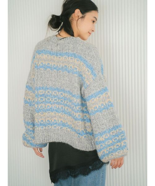 Ungrid（アングリッド）の「ローゲージラメニットカーディガン（カーディガン/ボレロ・レディース・ブルー/オレンジ/ブラウン・FREE）」の3枚目の写真