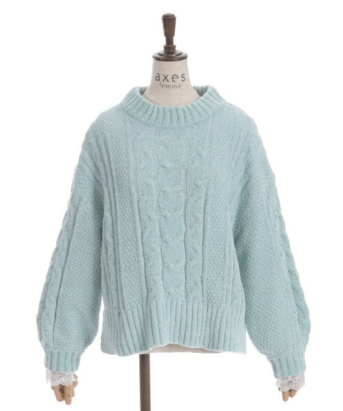 axes femme（アクシーズファム）の「モールヤーンニット（ニット/セーター・レディース・サックスブルー/ミント/パープル/ホワイト/ピンク・FREE）」の2枚目の写真