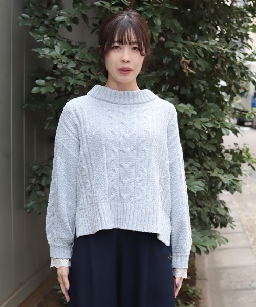 axes femme（アクシーズファム）の「モールヤーンニット（ニット/セーター・レディース・サックスブルー/ミント/パープル/ホワイト/ピンク・FREE）」の14枚目の写真