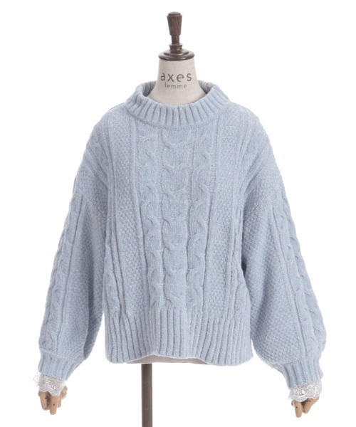 axes femme（アクシーズファム）の「モールヤーンニット（ニット/セーター・レディース・サックスブルー/ミント/パープル/ホワイト/ピンク・FREE）」の15枚目の写真