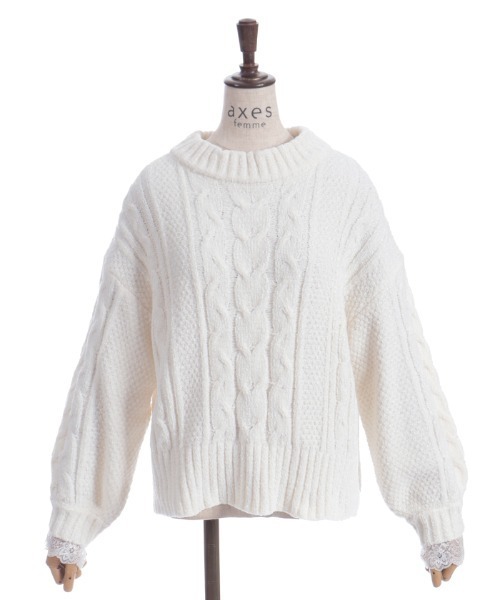 axes femme（アクシーズファム）の「モールヤーンニット（ニット/セーター・レディース・サックスブルー/ミント/パープル/ホワイト/ピンク・FREE）」の20枚目の写真