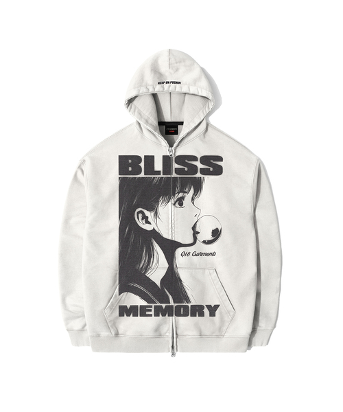 QT8 GARMENTS(キューティーエイトガーメント)の「RG Bliss Washed Zip-up hoodie (Ecru)(パーカー・レディース・その他・MEDIUM/LARGE/X-LARGE)」の1枚目の写真