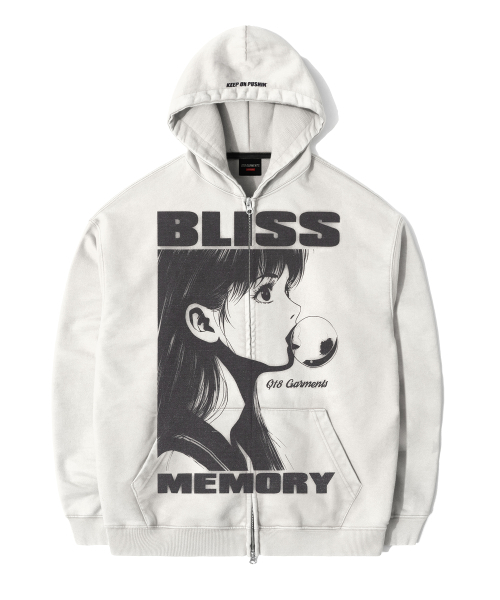 QT8 GARMENTS(キューティーエイトガーメント)の「RG Bliss Washed Zip-up hoodie (Ecru)(パーカー・レディース・その他・MEDIUM/LARGE/X-LARGE)」の2枚目の写真