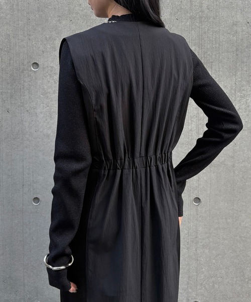 &g'aime(アンジェム)の「【&g'aime 】レースカットIラインワンピース Lace Cut I-Line Dress(ワンピース・レディース・チャコールグレー/ブラック・FREE)」の12枚目の写真