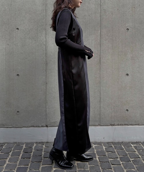 &g'aime(アンジェム)の「【&g'aime 】レースカットIラインワンピース Lace Cut I-Line Dress(ワンピース・レディース・チャコールグレー/ブラック・FREE)」の19枚目の写真