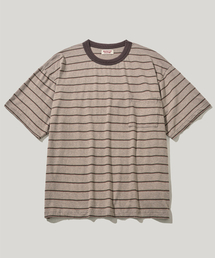 RC DUSTY STRIPE CROP T-SHIRT_LIGHT BROWN