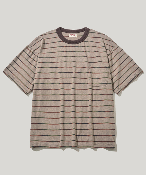 RUSTICCLUB(ラスティッククラブ)の「RC DUSTY STRIPE CROP T-SHIRT_LIGHT BROWN(Tシャツ/カットソー・レディース・その他・SMALL/MEDIUM/LARGE)」の1枚目の写真