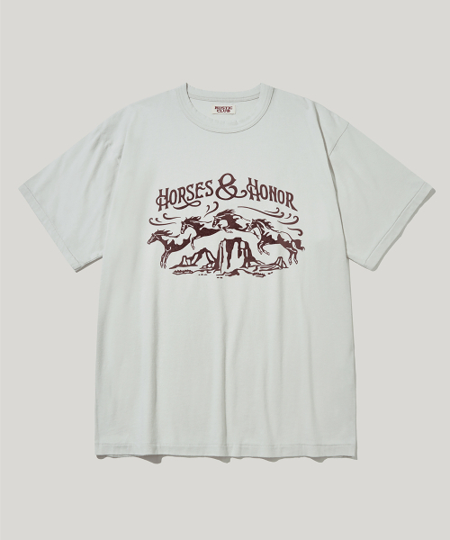 RUSTICCLUB(ラスティッククラブ)の「VINTAGE INSPIRED H&H T-SHIRT_LIGHT GREY(Tシャツ/カットソー・レディース・その他・SMALL/MEDIUM/LARGE)」の1枚目の写真