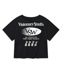 VISION STREET WEAR（ヴィジョンストリートウェア）の「VSW Crop Cat T-Shirts Black（Tシャツ/カットソー）」