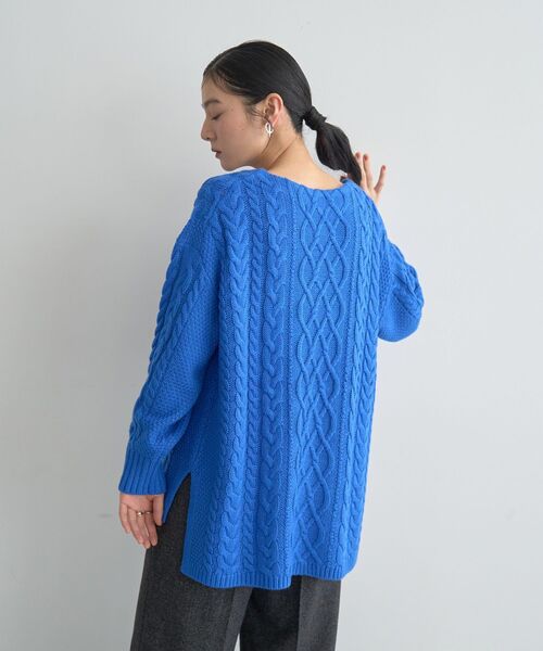 YECCA VECCA（イェッカヴェッカ）の「ケーブルニット（ニット/セーター・レディース・モカ/ネイビー/ブルー・FREE）」の22枚目の写真
