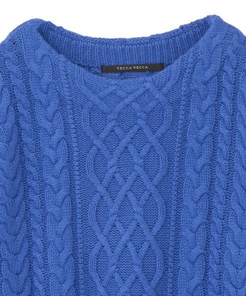 YECCA VECCA（イェッカヴェッカ）の「ケーブルニット（ニット/セーター・レディース・モカ/ネイビー/ブルー・FREE）」の13枚目の写真