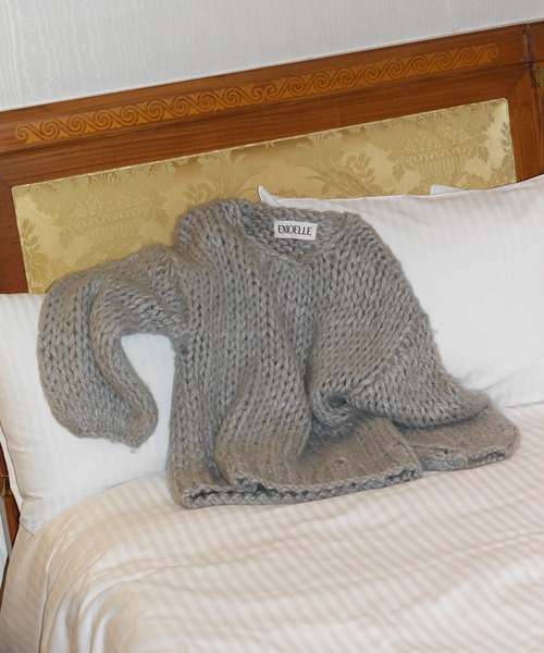 ADAM ET ROPE'（アダムエロペ）の「【EMOELLE】ローゲージニットプルオーバー（ニット/セーター・レディース・オフホワイト/グレー系その他・FREE）」の5枚目の写真