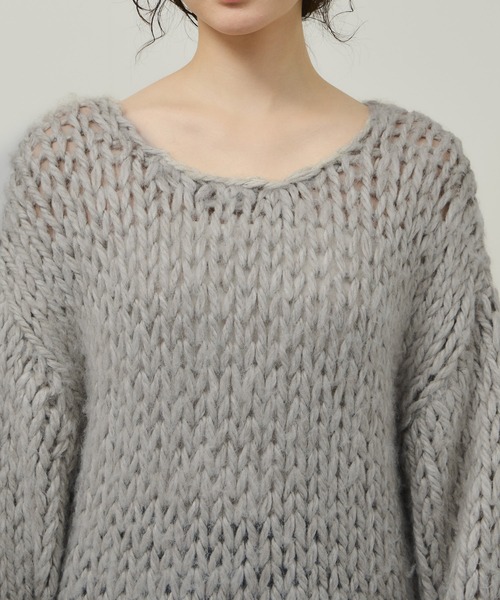 ADAM ET ROPE'（アダムエロペ）の「【EMOELLE】ローゲージニットプルオーバー（ニット/セーター・レディース・オフホワイト/グレー系その他・FREE）」の9枚目の写真