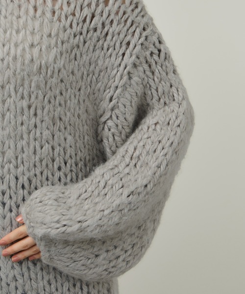 ADAM ET ROPE'（アダムエロペ）の「【EMOELLE】ローゲージニットプルオーバー（ニット/セーター・レディース・オフホワイト/グレー系その他・FREE）」の11枚目の写真