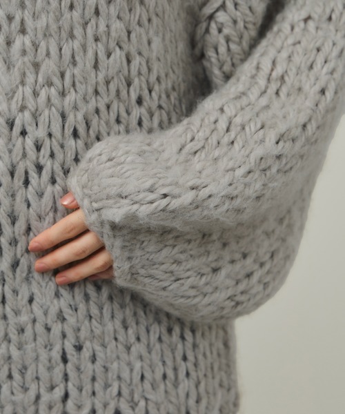 ADAM ET ROPE'（アダムエロペ）の「【EMOELLE】ローゲージニットプルオーバー（ニット/セーター・レディース・オフホワイト/グレー系その他・FREE）」の12枚目の写真