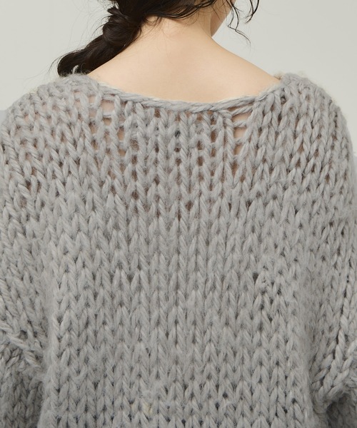 ADAM ET ROPE'（アダムエロペ）の「【EMOELLE】ローゲージニットプルオーバー（ニット/セーター・レディース・オフホワイト/グレー系その他・FREE）」の13枚目の写真