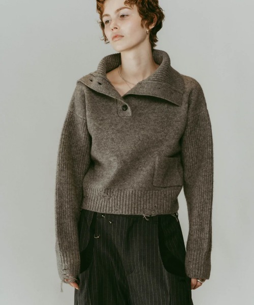 Knuth Marf buttoned high-neck knit