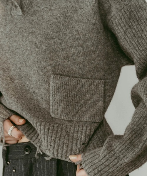 Knuth Marf buttoned high-neck knit