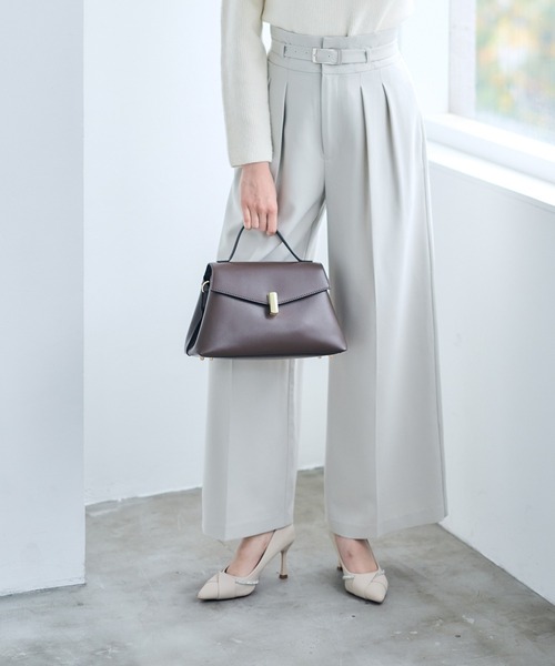 12Twelve Agenda(トゥエルブ アジェンダ)の「ベルト付ハイウエストワイドパンツ(その他パンツ・レディース・グレー/チャコールグレー/ベージュ・M/S)」の16枚目の写真