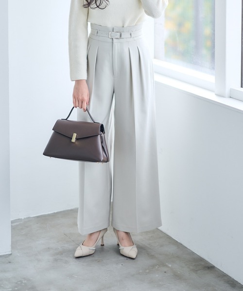 12Twelve Agenda(トゥエルブ アジェンダ)の「ベルト付ハイウエストワイドパンツ(その他パンツ・レディース・グレー/チャコールグレー/ベージュ・M/S)」の17枚目の写真