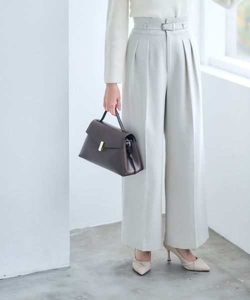 12Twelve Agenda(トゥエルブ アジェンダ)の「ベルト付ハイウエストワイドパンツ(その他パンツ・レディース・グレー/チャコールグレー/ベージュ・M/S)」の18枚目の写真