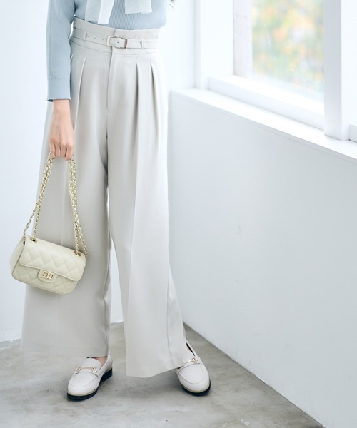 12Twelve Agenda(トゥエルブ アジェンダ)の「ベルト付ハイウエストワイドパンツ(その他パンツ・レディース・グレー/チャコールグレー/ベージュ・M/S)」の19枚目の写真
