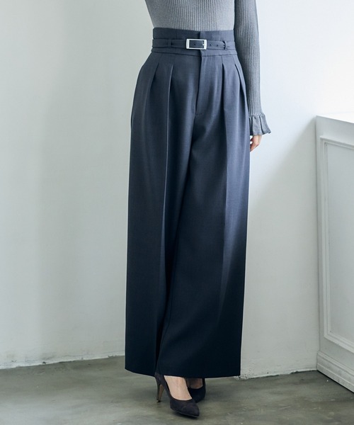 12Twelve Agenda(トゥエルブ アジェンダ)の「ベルト付ハイウエストワイドパンツ(その他パンツ・レディース・グレー/チャコールグレー/ベージュ・M/S)」の10枚目の写真
