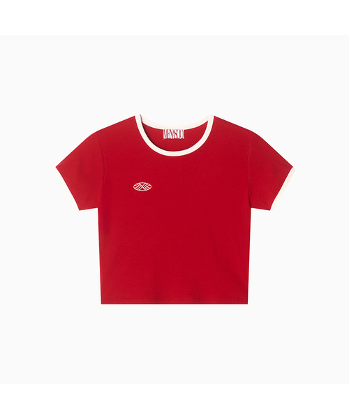 MENASOO(ミナス)の「MNS Span Crop T Shirt_Red(Tシャツ/カットソー・レディース・レッド・1/2)」の1枚目の写真