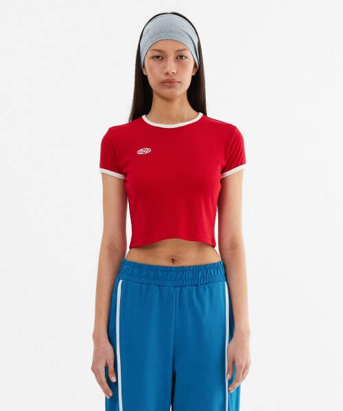 MENASOO(ミナス)の「MNS Span Crop T Shirt_Red(Tシャツ/カットソー・レディース・レッド・1/2)」の2枚目の写真