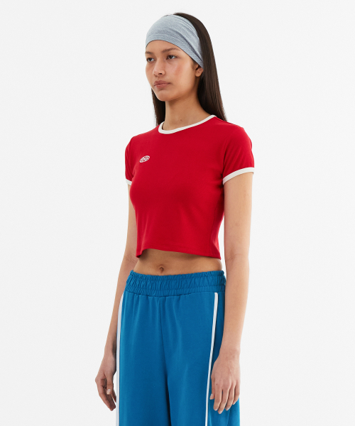 MENASOO(ミナス)の「MNS Span Crop T Shirt_Red(Tシャツ/カットソー・レディース・レッド・1/2)」の3枚目の写真